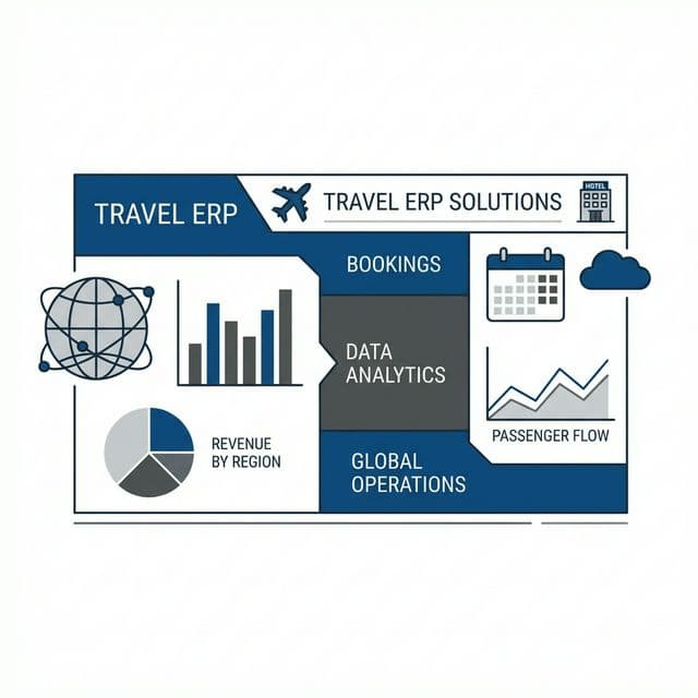 Illustration of Nextravel connecting finance, operations, vehicles, and reporting in one platform
